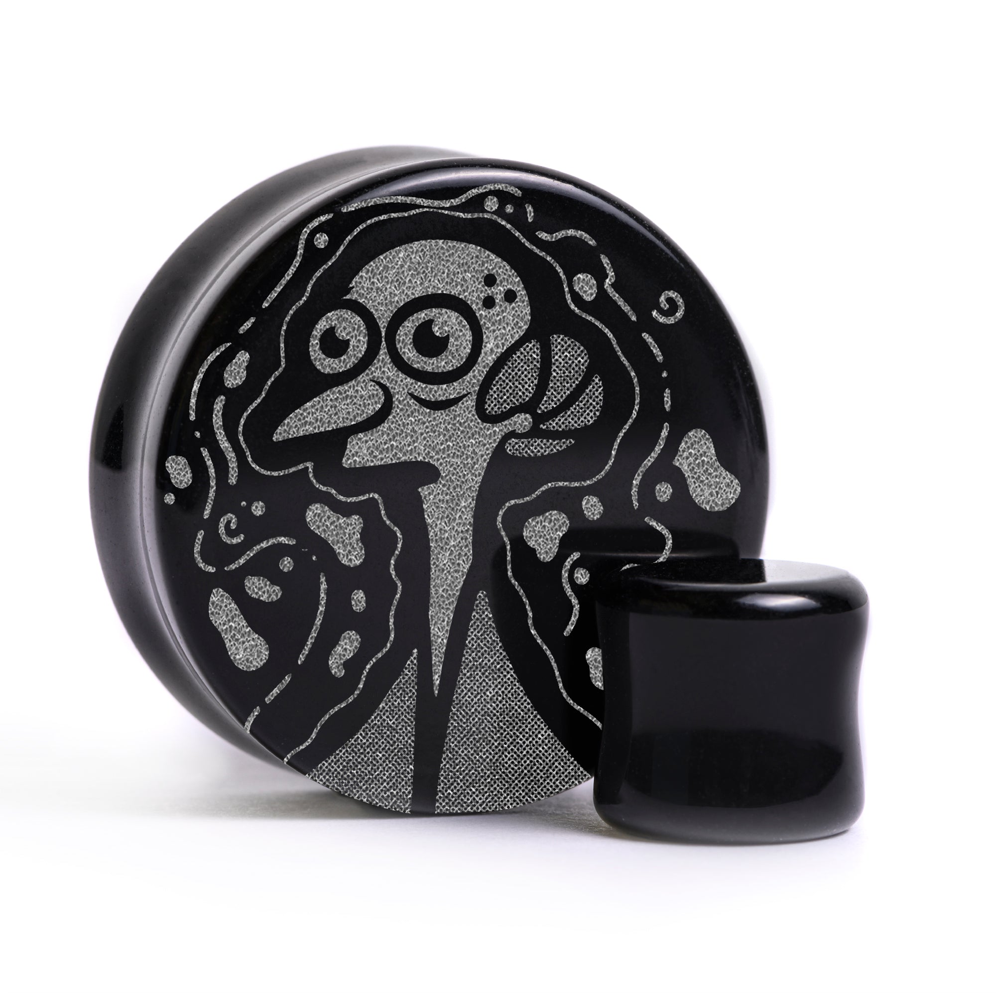 Mr Burns Plug / Gauge - Black Glass | Flat Faced Double Flare