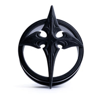 Neo Cross 3D Acier noir à double collerette, fermeture à vis / tunnel / calibre