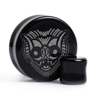 Plug Night Vision / Gauge - Verre noir | Double flare à face plate