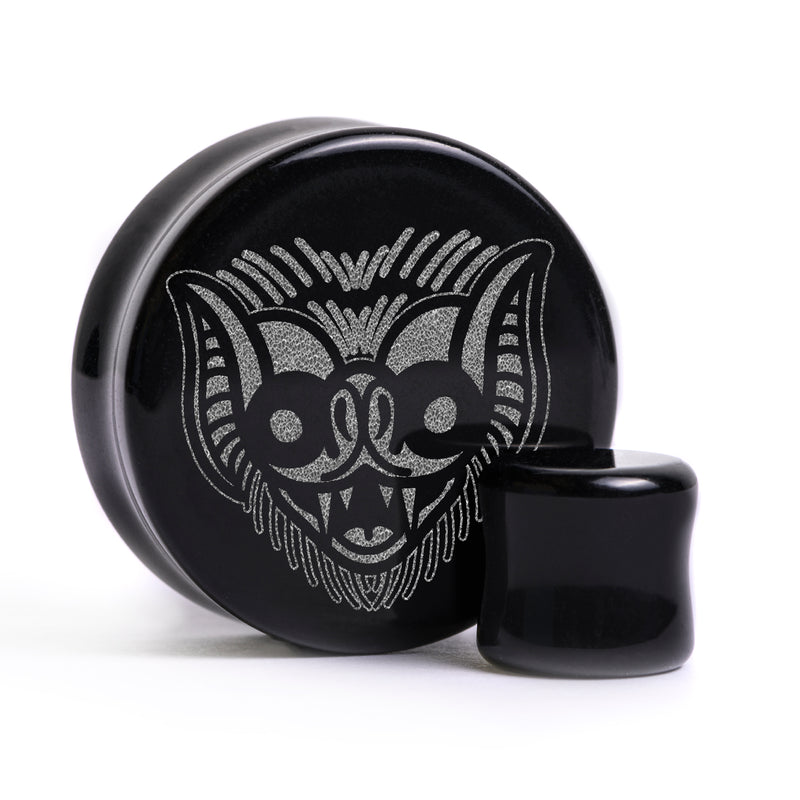 Plug Night Vision / Gauge - Verre noir | Double flare à face plate