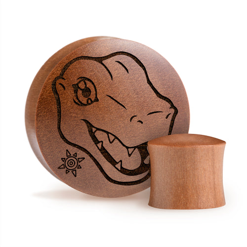 Agumon Digimon Plug / Gauge - Saba Wood | Convex Double Flare