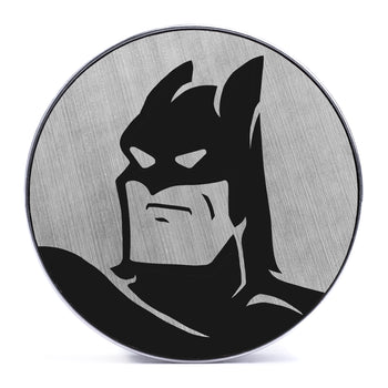 Batman 92 - Brushed Silver & Black Inlay Steel Screw Back / Plug / Gauge