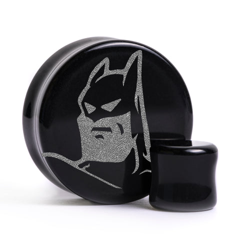 Batman 92 Plug / Gauge - Black Glass | Flat Faced Double Flare