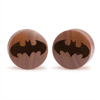 Batman Logo Plug / Gauge - Saba Wood | Convex Double Flare