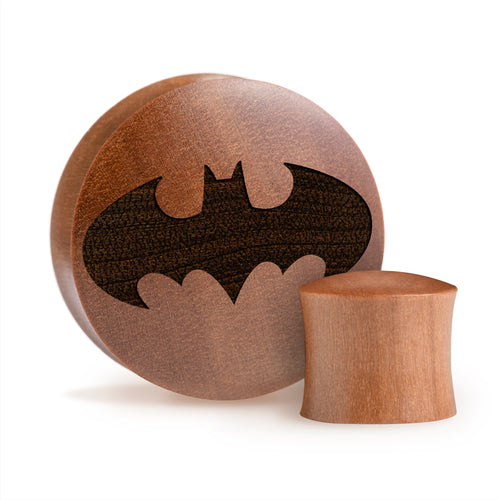Batman Logo Plug / Gauge - Saba Wood | Convex Double Flare