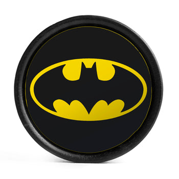 Batman Logo Plug / Gauge - Green & White Inlay Ebony Wood | Convex Double Flare
