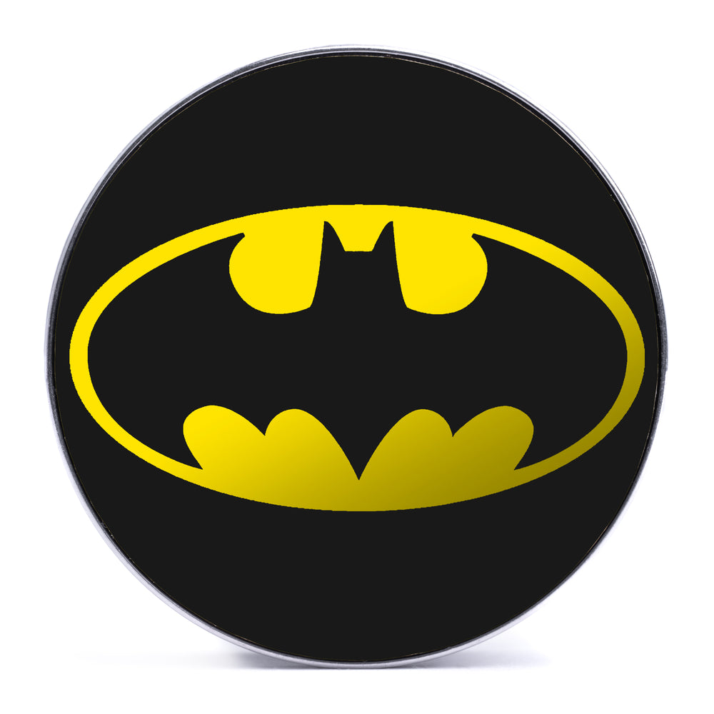 Batman Logo - Yellow & Black Inlay Steel Screw Back / Plug / Gauge - Lasered To Order In House At Custom Plugs HQ