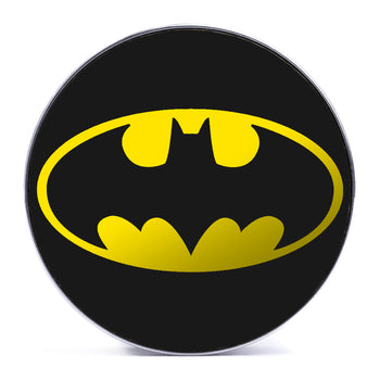 Batman Logo - Yellow & Black Inlay Steel Screw Back / Plug / Gauge