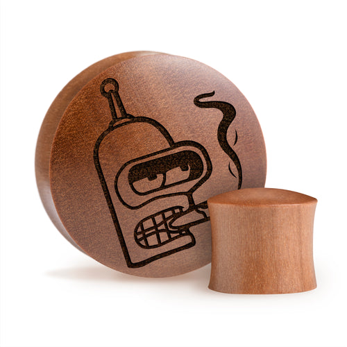Bender Futurama Plug / Gauge - Saba Wood | Convex Double Flare