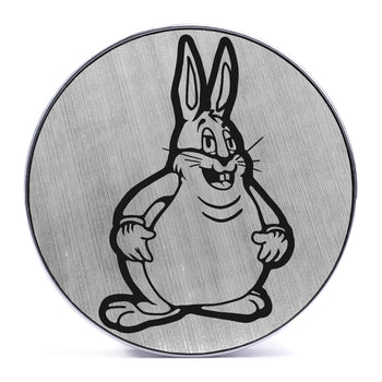 Big Chungus - Brushed Silver & Black Inlay Steel Screw Back / Plug / Gauge