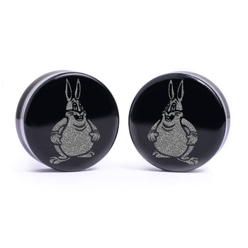 Big Chungus Plug / Gauge - Black Glass | Flat Faced Double Flare