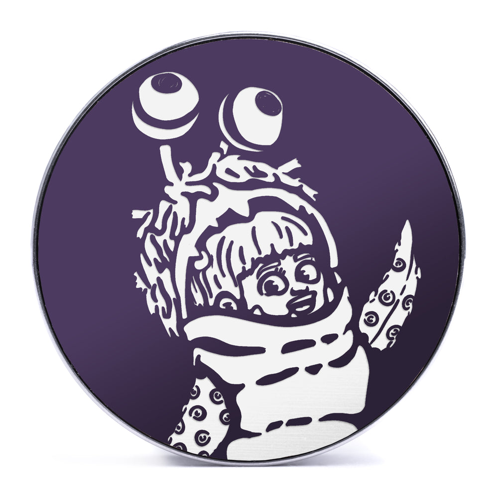 Boo - Purple & White Inlay Steel Screw Back / Plug / Gauge - Lasered To Order In House At Custom Plugs HQ