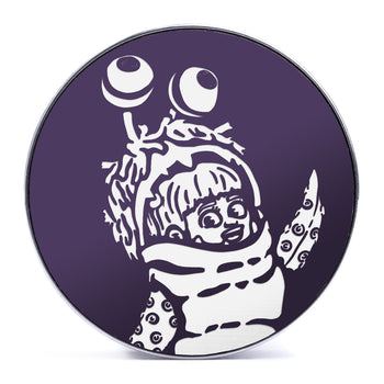 Boo - Purple & White Inlay Steel Screw Back / Plug / Gauge