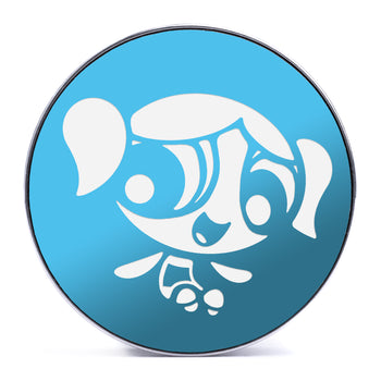 Bubbles - Light Blue & White Inlay Steel Screw Back / Plug / Gauge