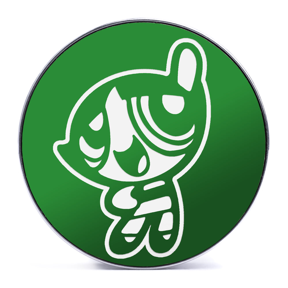 Buttercup - Green & White Inlay Steel Screw Back / Plug / Gauge - Lasered To Order In House At Custom Plugs HQ