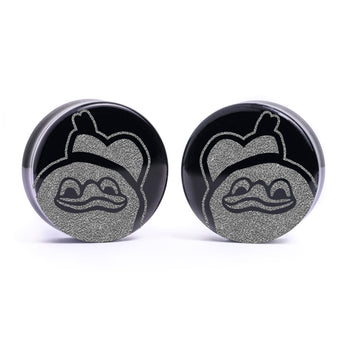 Dolan Duck Plug / Gauge - Black Glass | Flat Faced Double Flare