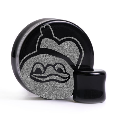 Dolan Duck Plug / Gauge - Black Glass | Flat Faced Double Flare