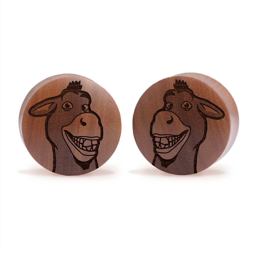 Donkey Plug / Gauge - Saba Wood | Convex Double Flare - Lasered To Order In House At Custom Plugs HQ