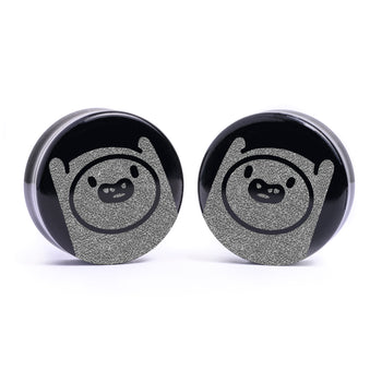 WSS Emblem Plug / Gauge - Black Glass | Flat Faced Double Flare