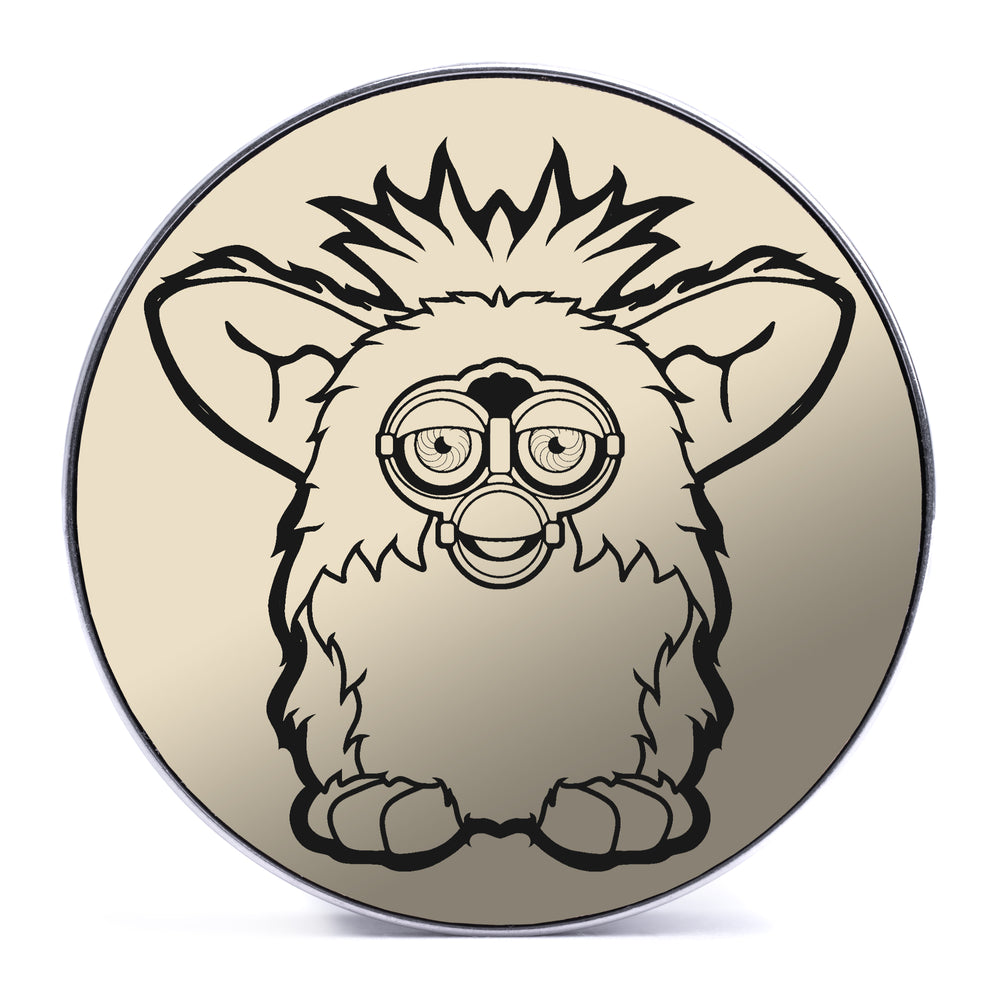 Furby - Ivory & Black Inlay Steel Screw Back / Plug / Gauge - Lasered To Order In House At Custom Plugs HQ