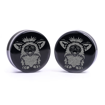Furby Plug / Gauge - Black Glass | Flat Faced Double Flare