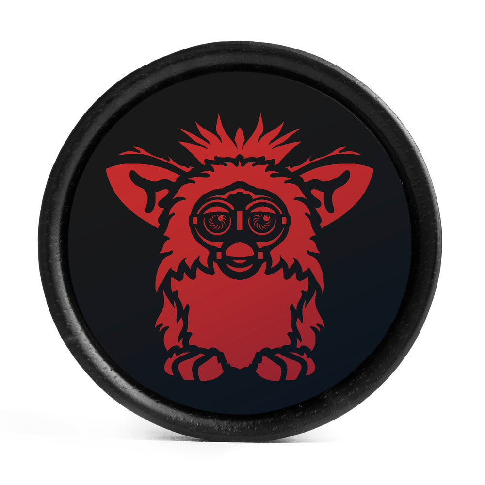 Furby Plug / Messgerät - Schwarz & Rot Einlage Ebenholz | Konvexer Doppel Flare