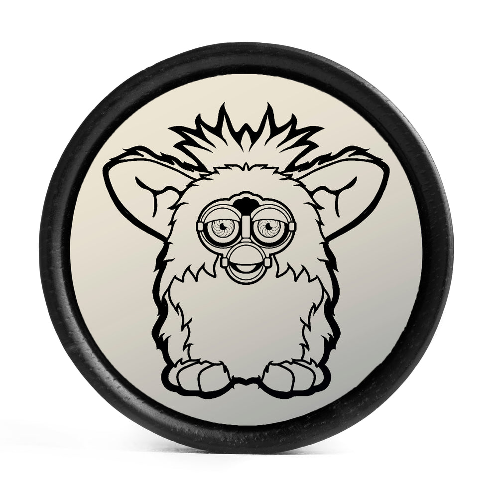 Furby Plug / Gauge - Ivory & Black Inlay Ebony Wood | Convex Double Flare - Lasered To Order In House At Custom Plugs HQ