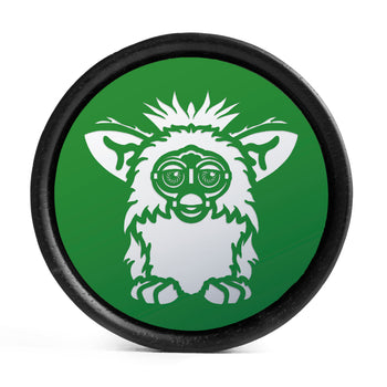 Furby Plug / Gauge - Green & White Inlay Ebony Wood | Convex Double Flare