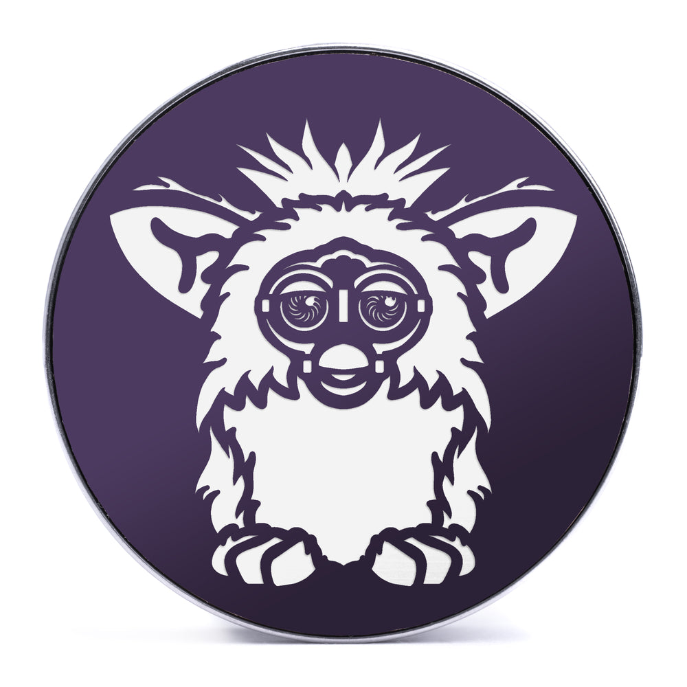 Furby - Purple & White Inlay Steel Screw Back / Plug / Gauge - Lasered To Order In House At Custom Plugs HQ