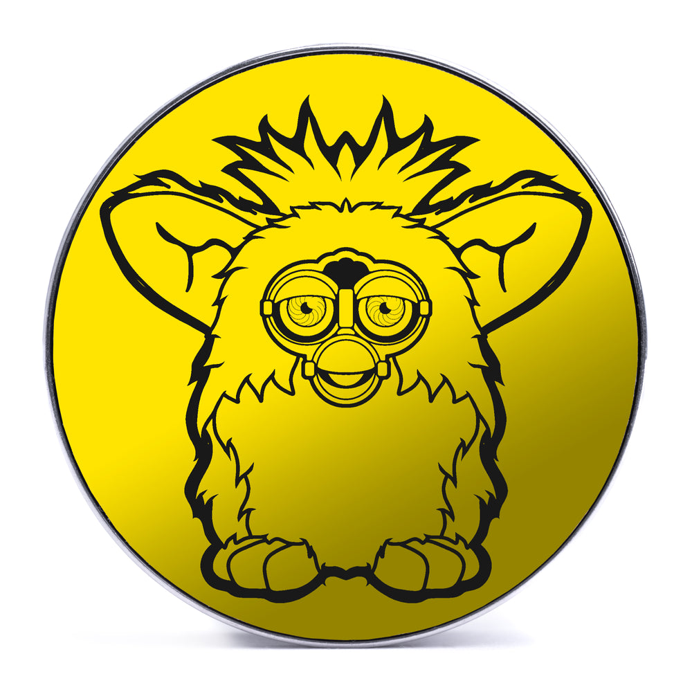 Furby - Yellow & Black Inlay Steel Screw Back / Plug / Gauge - Lasered To Order In House At Custom Plugs HQ