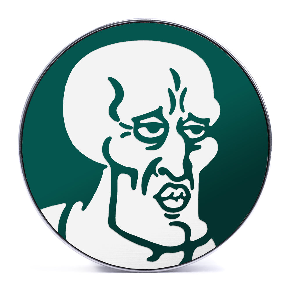 Handsome Squidward - Evergreen & White Inlay Steel Screw Back / Plug / Gauge - Lasered To Order In House At Custom Plugs HQ
