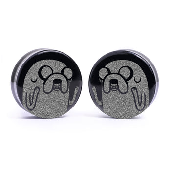 Stud Earrings, Silver, Skeleton Hands, 316L Stainless Steel - Pair