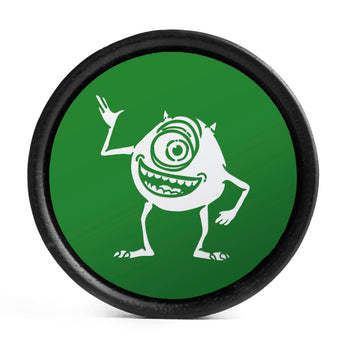Mike Wazowski Plug / Gauge - Green & White Inlay Ebony Wood | Convex Double Flare