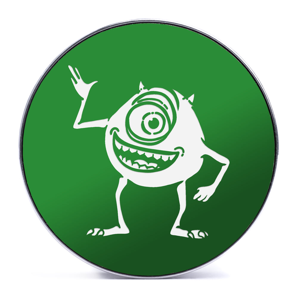 Mike Wazowski - Green & White Inlay Steel Screw Back / Plug / Gauge - Lasered To Order In House At Custom Plugs HQ