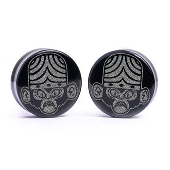 Mojo Jojo Plug / Gauge - Black Glass | Flat Faced Double Flare