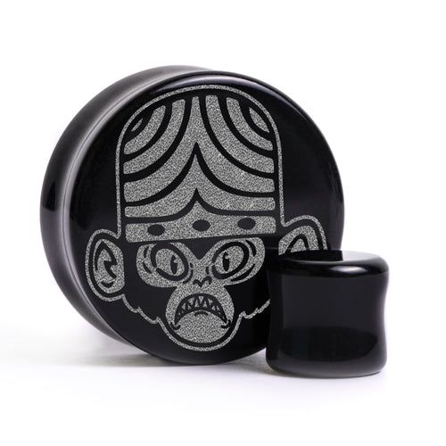 Mojo Jojo Plug / Gauge - Black Glass | Flat Faced Double Flare