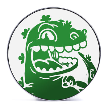 Reptar - Green & White Inlay Steel Screw Back / Plug / Gauge