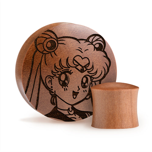 Sailor Moon Plug / Gauge - Saba Wood | Convex Double Flare
