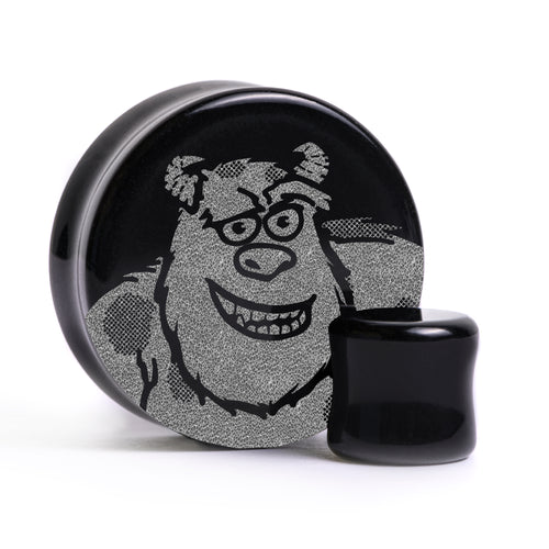 Sully Plug / Gauge - Black Glass | Flat Faced Double Flare