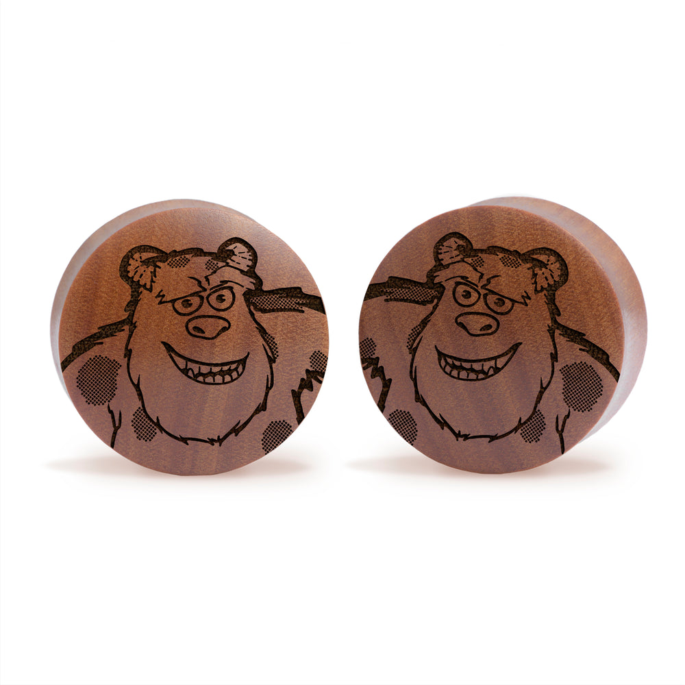 Sully Plug / Gauge - Saba Wood | Convex Double Flare - Lasered To Order In House At Custom Plugs HQ