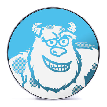 Sully - Light Blue & White Inlay Steel Screw Back / Plug / Gauge