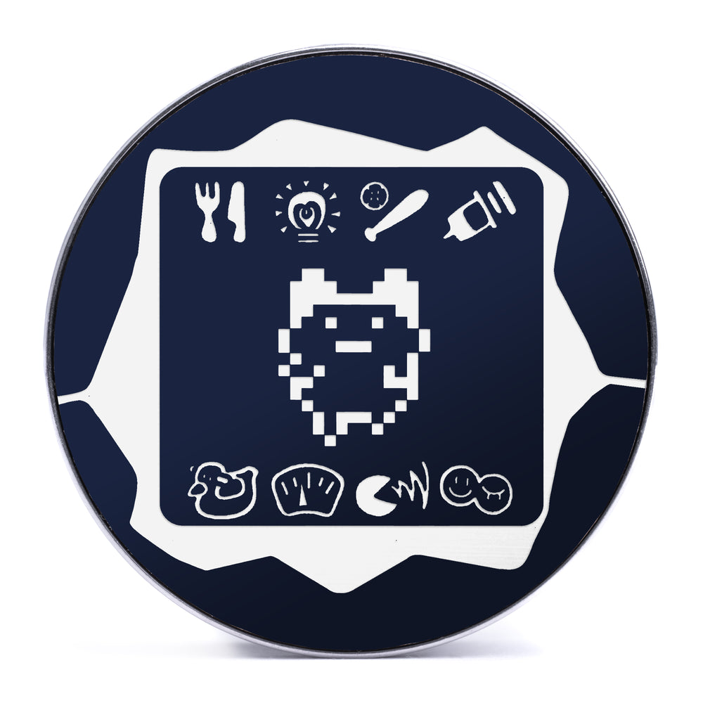 Tamagotchi - Blue & White Inlay Steel Screw Back / Plug / Gauge - Lasered To Order In House At Custom Plugs HQ