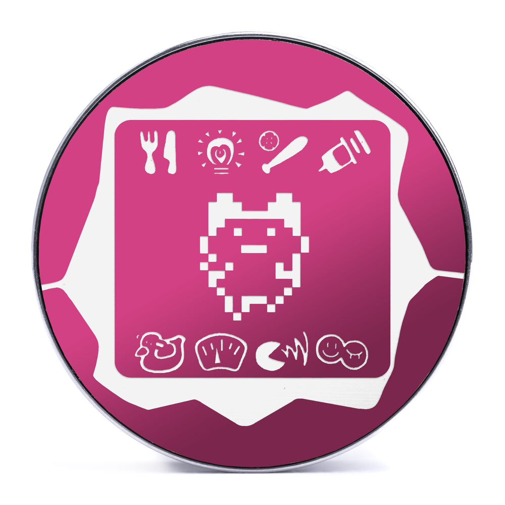 Tamagotchi - Pink & White Inlay Steel Screw Back / Plug / Gauge - Lasered To Order In House At Custom Plugs HQ