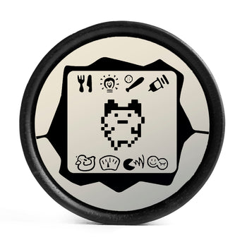 Tamagotchi Plug / Gauge - Ivory & Black Inlay Ebony Wood | Convex Double Flare