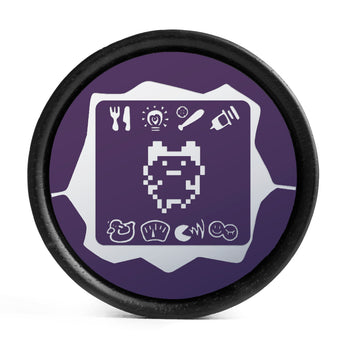 Tamagotchi Plug / Gauge - Purple & White Inlay Ebony Wood | Convex Double Flare