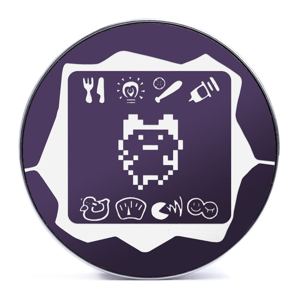 Tamagotchi - Purple & White Inlay Steel Screw Back / Plug / Gauge - Lasered To Order In House At Custom Plugs HQ