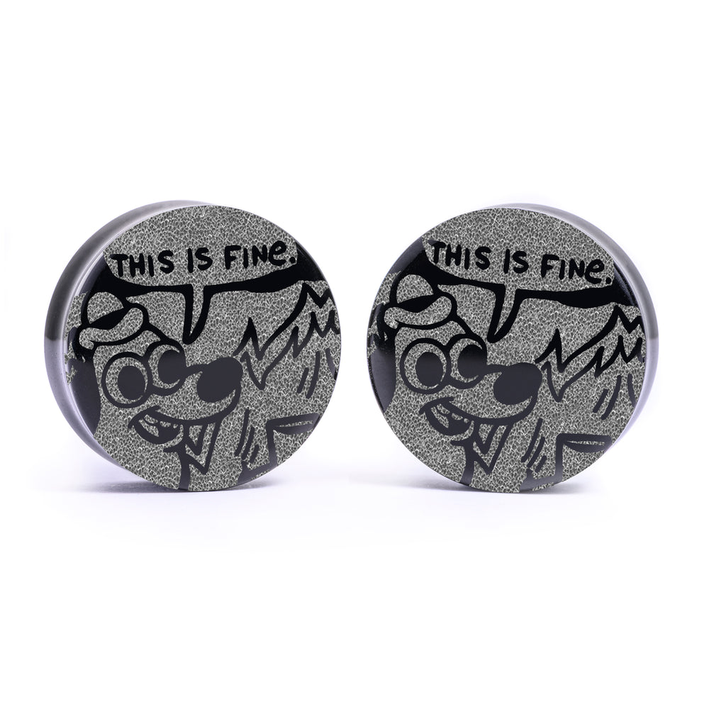 This Is Fine Plug / Gauge - Black Glass | Flat Faced Double Flare - Lasered To Order In House At Custom Plugs HQ