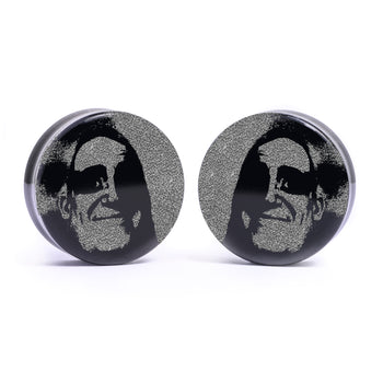 Traumatised Mr Incredible Plug / Gauge - Black Glass | Flat Faced Double Flare