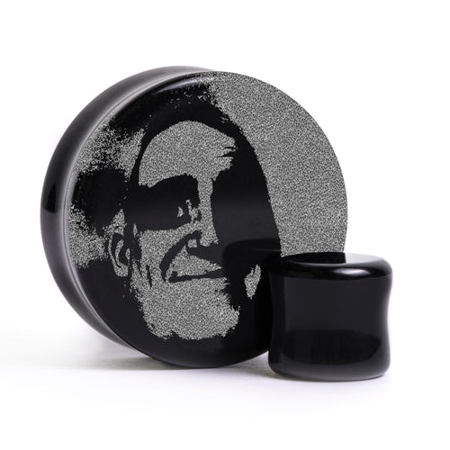 Traumatised Mr Incredible Plug / Gauge - Black Glass | Flat Faced Double Flare