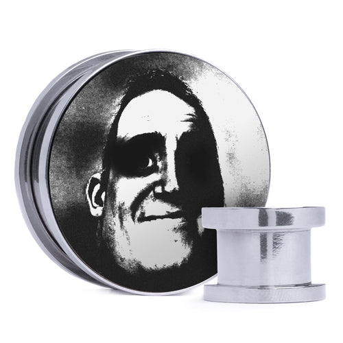 Traumatised Mr Incredible - White & Black Inlay Steel Screw Back / Plug / Gauge